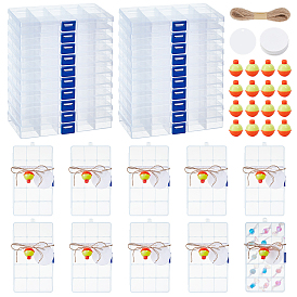 DIY Jewelry Kits, Including Paper Blank Price Tags, PP Plastic Fishing Snap-on Floats and Jute Twine