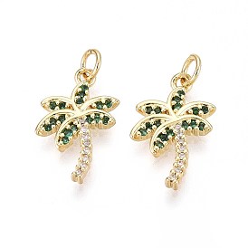 Латунные микро проложить кубического циркония подвески, кокосовая пальма, с целью перехода в кольце