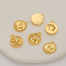 Alloy Pendants, Rabbit Pattern, Real 18K Gold Plated, for Easter