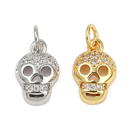 Латунные микропаве прозрачные подвески с фианитом, без кадмия и без свинца, с целью перехода в кольце, череп прелести