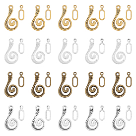 4 Colors Alloy Hook and Eye Clasps