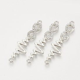 Alloy Rhinestone Links Connectors, Infinity
