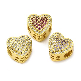 Стойки обшивки латунь микро проложить кубического циркония бусы, долговечный, без кадмия и без свинца, сердце, реальный 18 k позолоченный