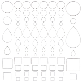 200Pcs 12 Styles Brass Linking Rings, Ring Teardrop Square