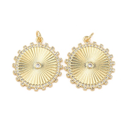 Латунные микро проложить кубического циркония подвески, плоско-круглые, стойки покрытие, долговечный, без свинца и без кадмия, с целью перехода в кольце