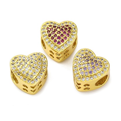 Стойки обшивки латунь микро проложить кубического циркония бусы, долговечный, без кадмия и без свинца, сердце, реальный 18 k позолоченный