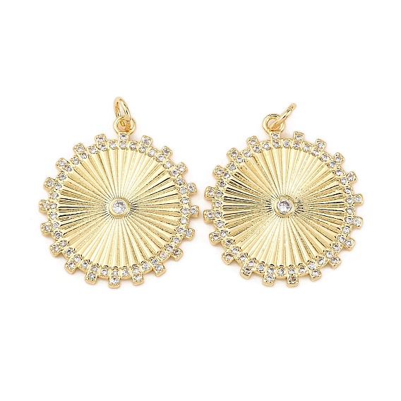 Латунные микро проложить кубического циркония подвески, плоско-круглые, стойки покрытие, долговечный, без свинца и без кадмия, с целью перехода в кольце