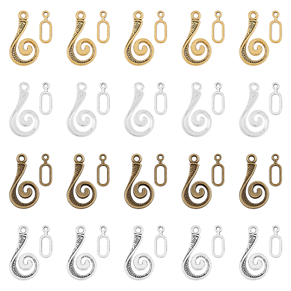 4 Colors Alloy Hook and Eye Clasps