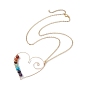 Natural & Synthetic Mixed Gemstone Beaded Alloy Heart Pendant Necklace