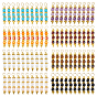 80Pcs 8 Styles Natural & Synthetic Gemstone Pendants, Round Bead Charms, with 304 Stainless Steel Findings