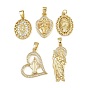 Латунные микро проложить кубического циркония подвески, религиозная тема, без кадмия и без свинца, реальный 18 k позолоченный