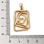 Golden Plated 304 Stainless Steel Pendants, Wire Wrapped Charms
