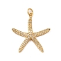 Латунные микро проложить кубического циркония подвески, без кадмия, без никеля и без свинца, морская звезда, с прыжковых колец