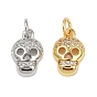 Латунные микропаве прозрачные подвески с фианитом, без кадмия и без свинца, с целью перехода в кольце, череп прелести