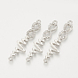 Alloy Rhinestone Links Connectors, Infinity