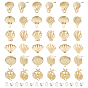 36Pcs 6 Style Alloy Stud Earring Findings Sets, with Loop and Steel Pins, 40Pcs Ear Nuts, Shell