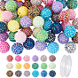Наборы для самостоятельного изготовления браслетов из круглых бусин из цветной смолы со стразами