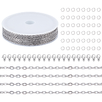 DIY Necklace Making Kits, including Tarnish Resistant 304 Stainless Steel Cable Chains & Open Jump Rings & Lobster Claw Clasps