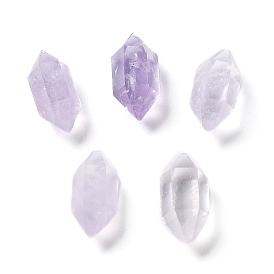 Natural Amethyst Double Terminated Pointed Beads, No Hole, Faceted, Bullet