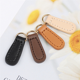Alloy D Ring Clasps with PU Leather Tab, Suspension Clasp for DIY Bag Handle Accessories