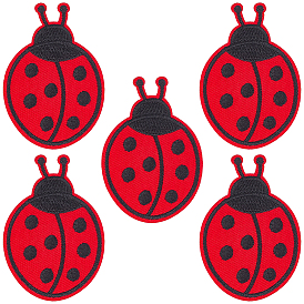 30шт. нашивки с компьютерной вышивкой в виде божьих коровок из полиэстера, пришивные/приклеиваемые утюгом, аксессуары для костюма, аппликация