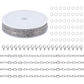 Наборы для изготовления ожерелий своими руками, включая устойчивые к потускнению 304 тросовые цепи из нержавеющей стали, открытые соединительные кольца и карабины