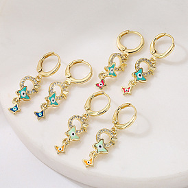 18K Gold Plated Geometric Pendant Earrings - Unique Design, Minimalist Jewelry.