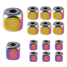 4 Strands 2 Sizes Electroplate Non-magnetic Synthetic Hematite Beads Strands, Cube, Grade A