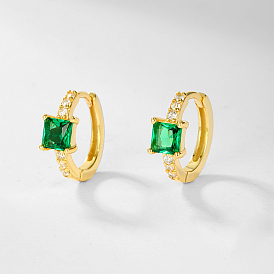 925 серьги из серебра из серебра, квадратные серьги с кубическим цирконием