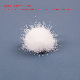 Подвески из меха норки, фурнитура из нержавеющей стали 