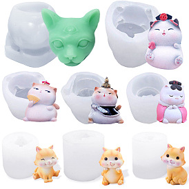Cat Shape DIY Candle Food Grade Food Grade Silicone Molds, for Scented Candle Making