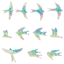 11Pcs Bird Colorful Suncatcher Rainbow Prism Electrostatic Glass Stickers, Waterproof Laser PVC Window Static Decals