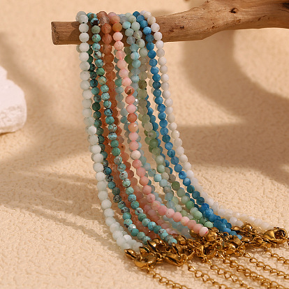 Браслеты из натуральных камней и бусин для женщин, круглые