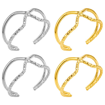 Стильные регулируемые нерегулярные манжеты из нержавеющей стали с открытыми кольцами