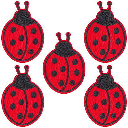 30шт. нашивки с компьютерной вышивкой в виде божьих коровок из полиэстера, пришивные/приклеиваемые утюгом, аксессуары для костюма, аппликация