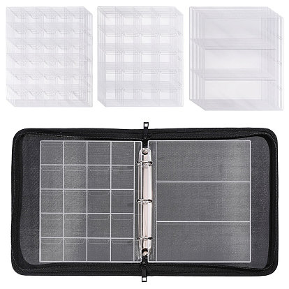 Album porte-cuir PU, stockage de collecte, avec anneaux de reliure en fer, pour carte de jeu