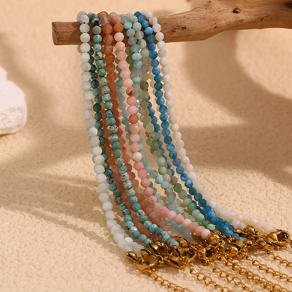 Браслеты из натуральных камней и бусин для женщин, круглые