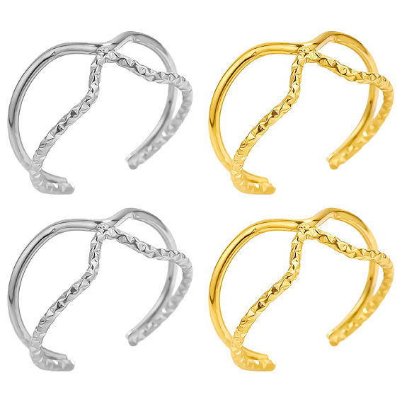 Стильные регулируемые нерегулярные манжеты из нержавеющей стали с открытыми кольцами