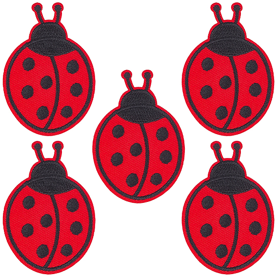 30Pcs Ladybug Computerized Embroidery Polyester Iron on/Sew on Patches, Costume Accessories, Appliques