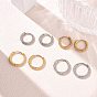 Twist Textured 304 Stainless Steel Huggie Hoop Earrings, Ion Plating(IP)