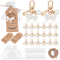 Декоративные подвески из акрилового сплава с жемчужинами, для украшения сумки, золотые, с органцевыми мешочками и карточками для демонстрации из крафт-бумажного шнура