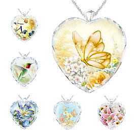 Yunjin Creative Flower Butterfly Bird Necklace Simple Fashion Crystal Necklace Series