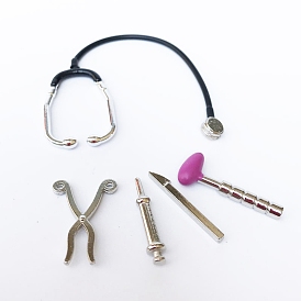 Mini Alloy Stethoscope Care Tool Model, Miniature Dollhouse Decoration Accessories