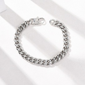 304 браслеты-цепочки с кубинскими звеньями из нержавеющей стали для женщин и мужчин