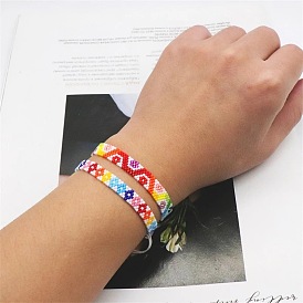 Minimalist Rainbow Geometric Bracelet Handmade with Miyuki Beads - Couples' Jewelry