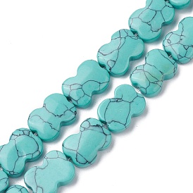 Perles synthétiques turquoise brins, bowknot