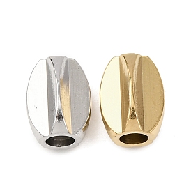 304 из нержавеющей стали бусы, овальные, граненые