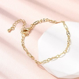 Браслет-цепочка из латуни для женщин, стойки покрытие, без свинца и без кадмия, долговечный