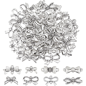 80шт 8 стили подвески из цинкового сплава в тибетском стиле, бантом ссылки