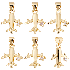 12подвески из кубического циркония с покрытием из латуни с микропаве, прелести самолета, без кадмия и без свинца, долговечный